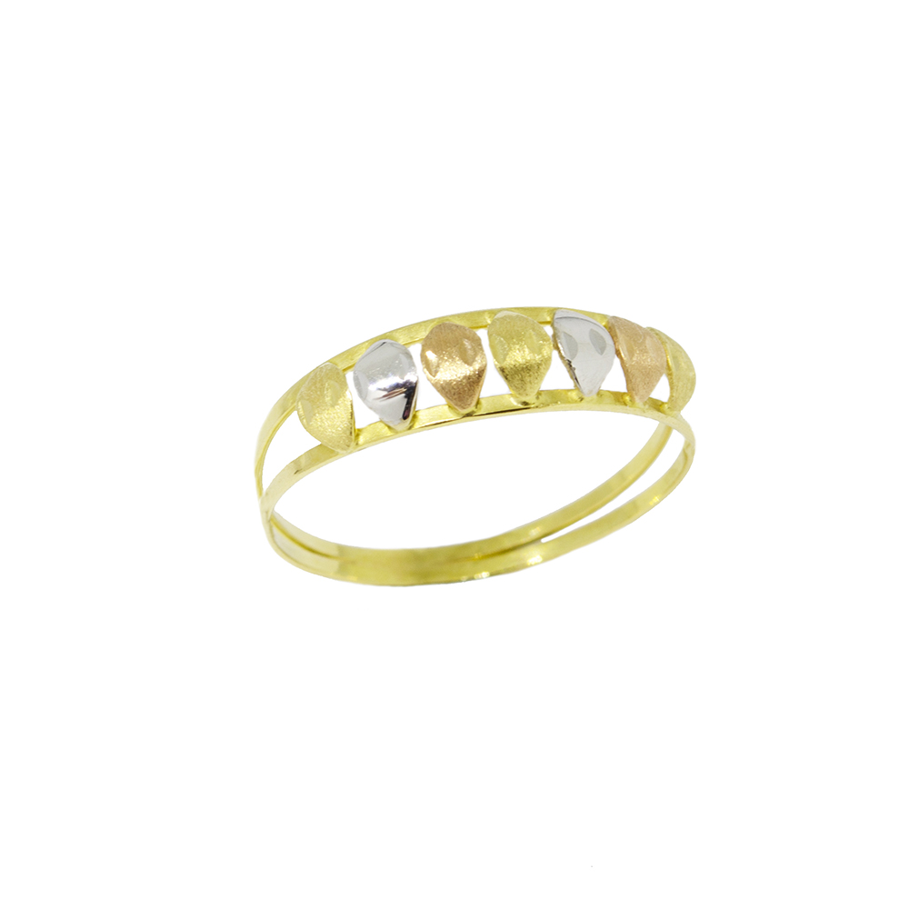 Anel Losango Tricolor em Ouro 18 Kilates � 25371